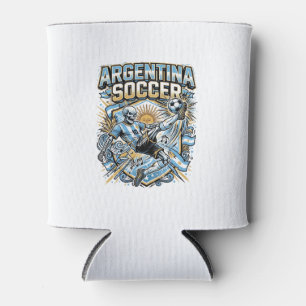 Argentina Soccer Skeleton Striker Nations Poster S Can Cooler