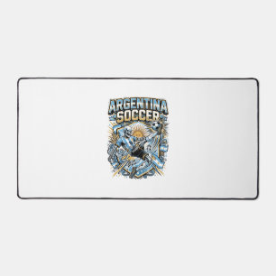Argentina Soccer Skeleton Striker Nations Poster S Desk Mat