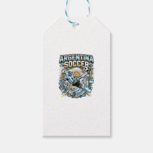 Argentina Soccer Skeleton Striker Nations Poster S Gift Tags
