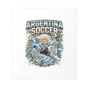 Argentina Soccer Skeleton Striker Nations Poster S Notepad