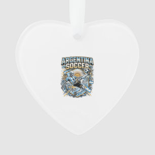 Argentina Soccer Skeleton Striker Nations Poster S Ornament