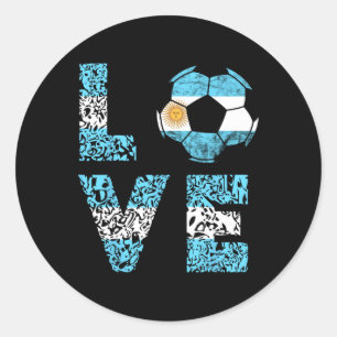 Argentina Soccer Team Argentina Love Ll Argentinia Classic Round Sticker