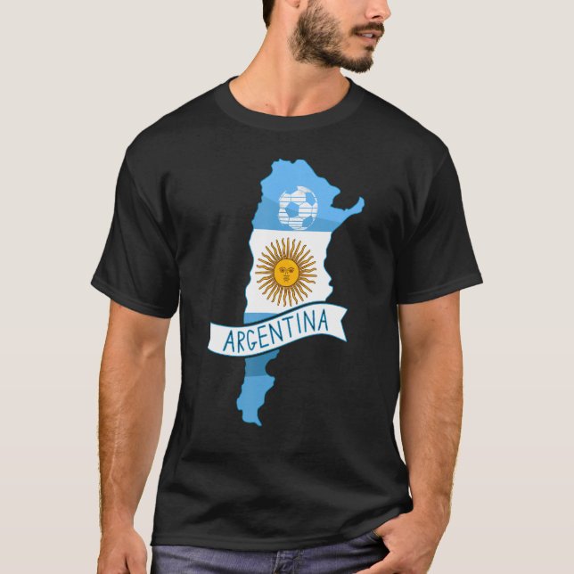 Argentina Soccer Team Argentinajersey 2022 Flag Vi T-Shirt (Front)