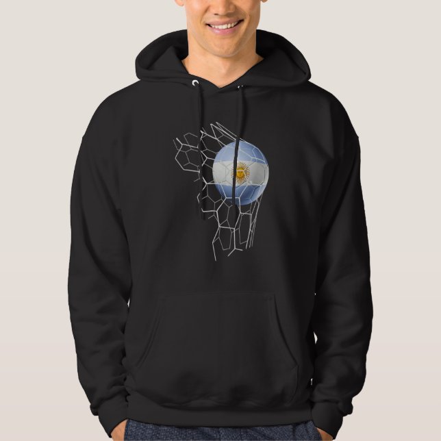 Argentina Soccer Team Fan Argentine Flag Patriotic Hoodie (Front)