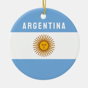 Argentina South America Flag Buenos Aires Ceramic Tree Decoration
