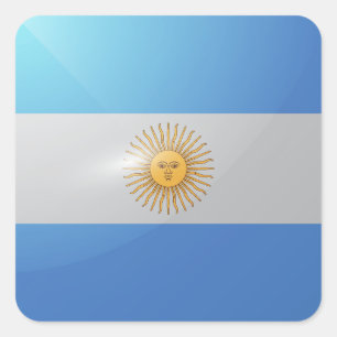 Argentina square glossy flag square sticker
