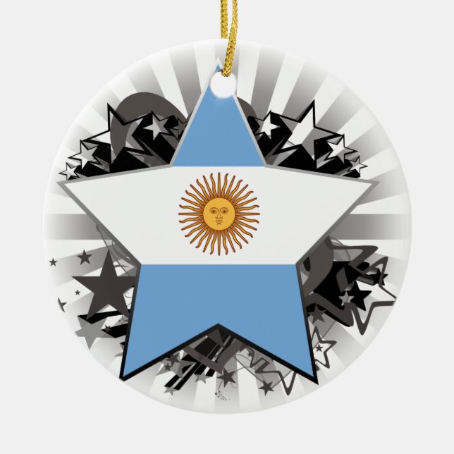 Argentina Star Ceramic Tree Decoration (Front)