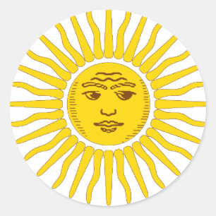 Argentina Sun Classic Round Sticker