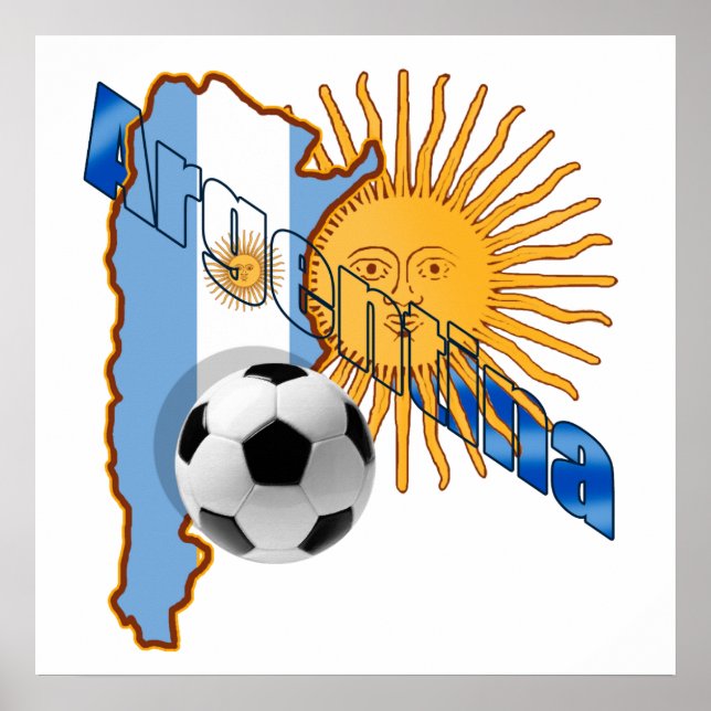 Argentina Sun flag map of Argentina gifts Poster (Front)