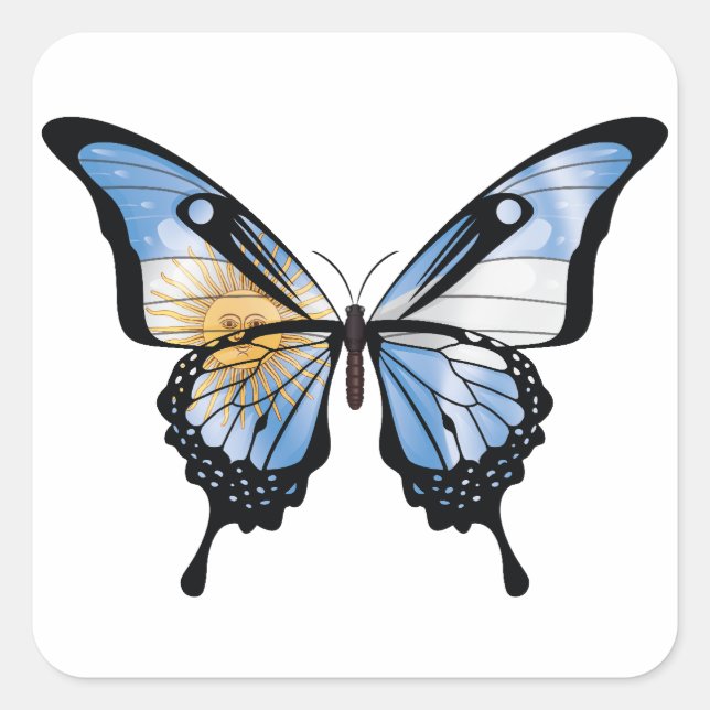 Argentina Swallowtail Butterfly Flag Sticker (Front)