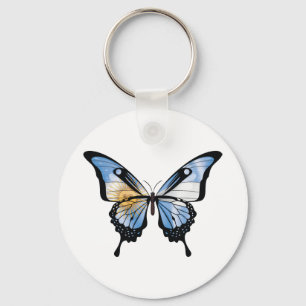 Argentina Swallowtail Butterfly Flag Sticker Key Ring