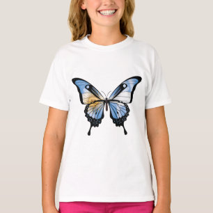 Argentina Swallowtail Butterfly Flag Sticker T-Shirt