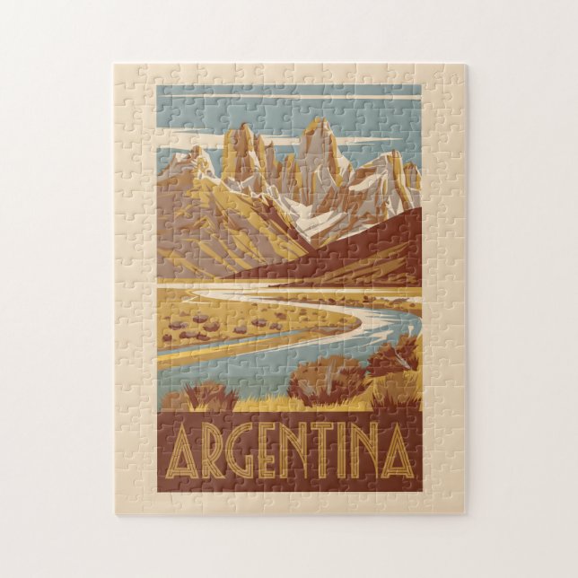 Argentina Travel Art Vintage Jigsaw Puzzle (Vertical)