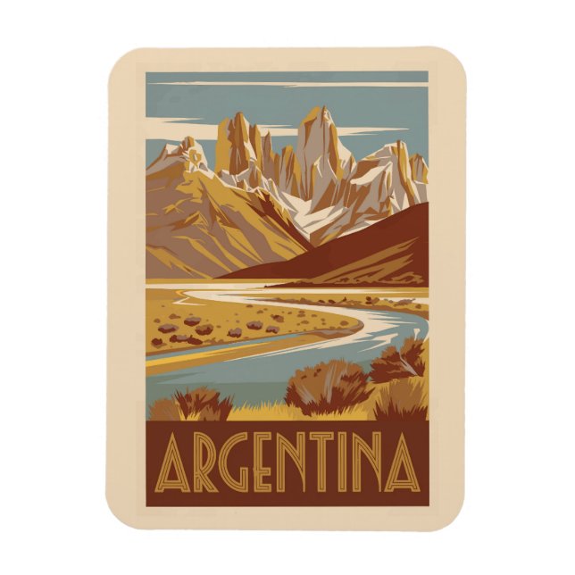 Argentina Travel Art Vintage Magnet (Vertical)