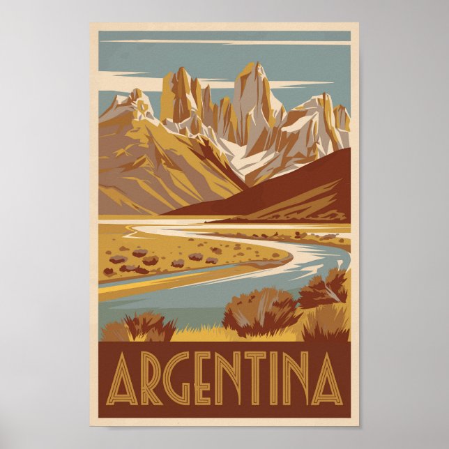 Argentina Travel Art Vintage Poster (Front)