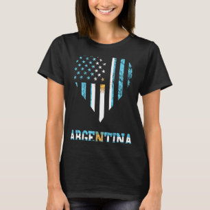 Argentina Vintage American Flag Heart Argentinian T-Shirt