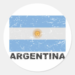 Argentina Vintage Flag Classic Round Sticker