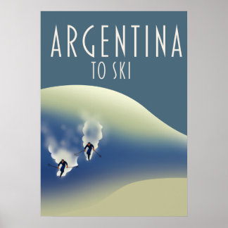 Argentina Vintage style ski poster