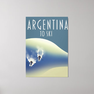 Argentina Vintage style ski poster Canvas Print