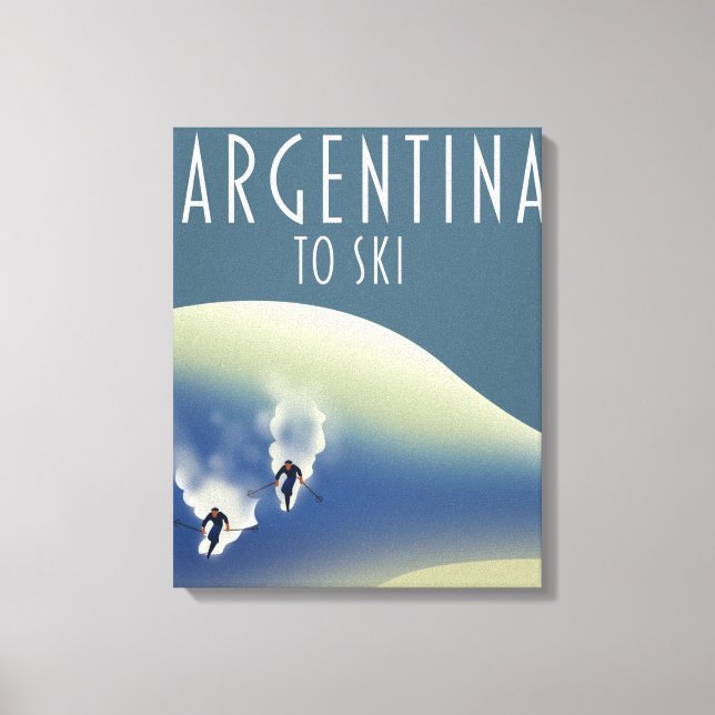 Argentina Vintage style ski poster Canvas Print (Front)