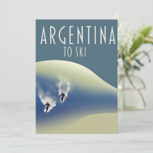 Argentina Vintage style ski poster Holiday Card