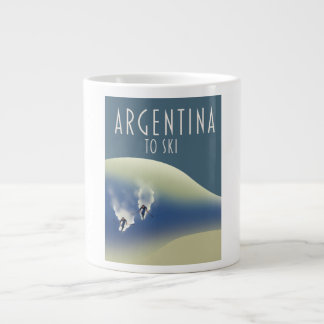 Argentina Vintage style ski poster Large Coffee Mug
