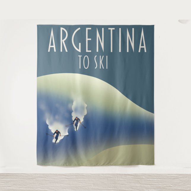 Argentina Vintage style ski poster Magnet Tapestry (Front)