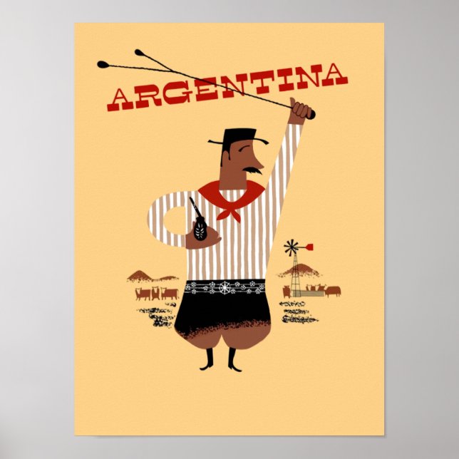 Argentina vintage travel poster (Front)