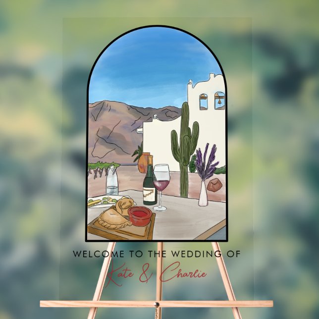 Argentina Wedding welcome Acrylic Sign (Neutral)