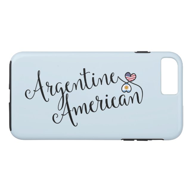 Argentine American Entwined Hearts Cell Phone Case (Back (Horizontal))