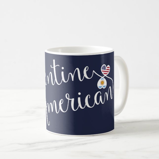 Argentine American Entwined Hearts Mug (Front Right)
