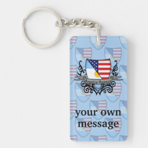 Argentine-American Shield Flag Key Ring