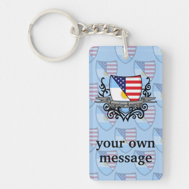 Argentine-American Shield Flag Key Ring (Front)