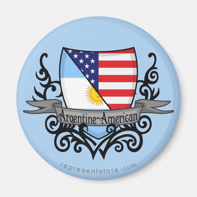 Argentine-American Shield Flag Magnet (Front)