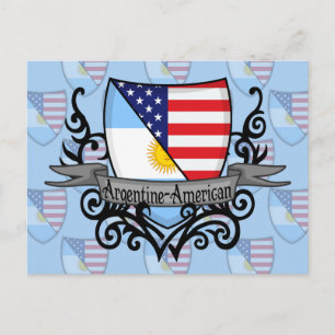 Argentine-American Shield Flag Postcard