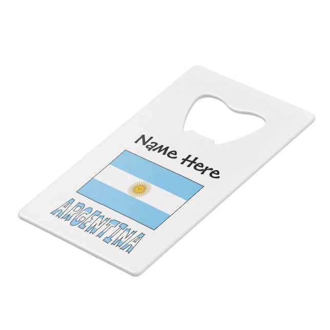 Argentine Argentina Flag Personalised Text  (Front Angled)
