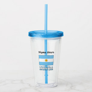 Argentine Argentina Flag Personalised Text Acrylic Tumbler