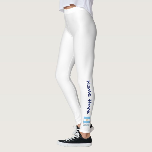 Argentine Argentina Flag Personalised Text  Leggings (Left)