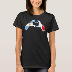 Argentine Croatia Flag - Argentinian Croatian Hear T-Shirt