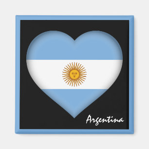 Argentine flag & Heart, Argentina holiday /sports Magnet