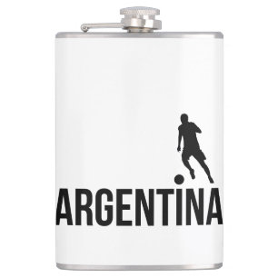 Argentine Flag soccer player uses dot as a ball   Hip Flask