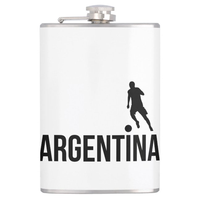 Argentine Flag soccer player uses dot as a ball   Hip Flask (Front)