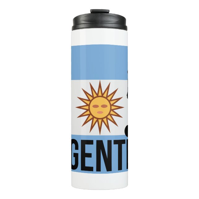 Argentine Flag soccer player uses dot as a ball  Thermal Tumbler (Front)