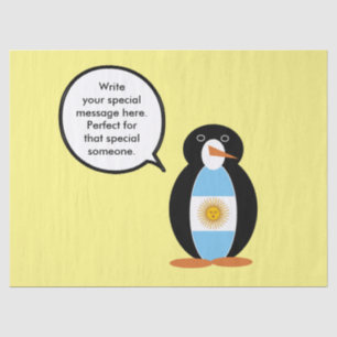 Argentine Flag Talking Ms Penguin  Tissue Paper