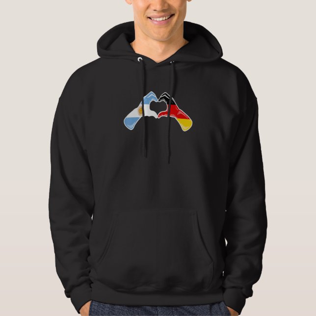 Argentine Germany Flag - Argentinian German Heart Hoodie (Front)