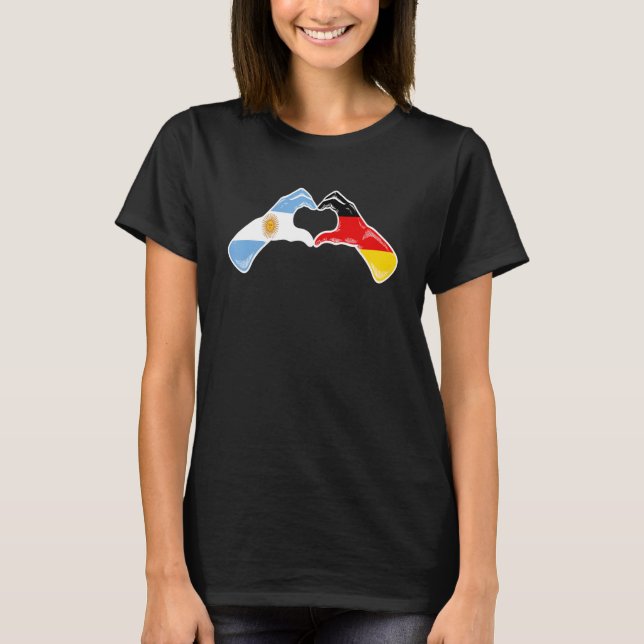 Argentine Germany Flag - Argentinian German Heart T-Shirt (Front)