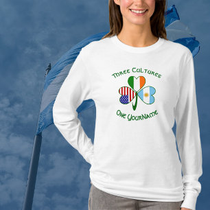 Argentine Irish American Flags Shamrock Personal T-Shirt