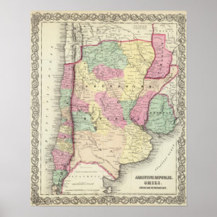 Argentine Republic, Chili, Uruguay & Paraguay Poster