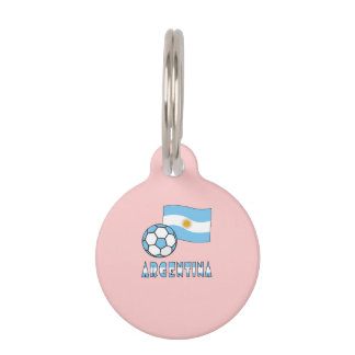 Argentine Soccer Ball and Flag Pet Tag