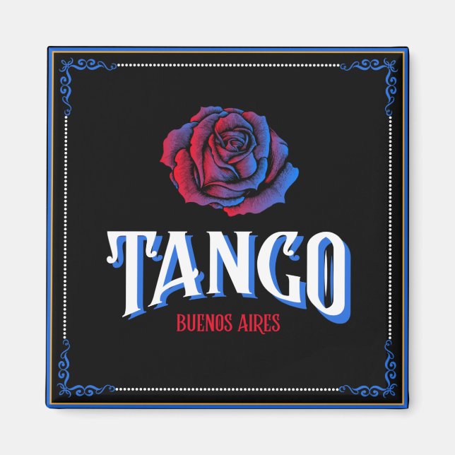 Argentine Tango Buenos Aires Fileteado Porteño Magnet (Front)
